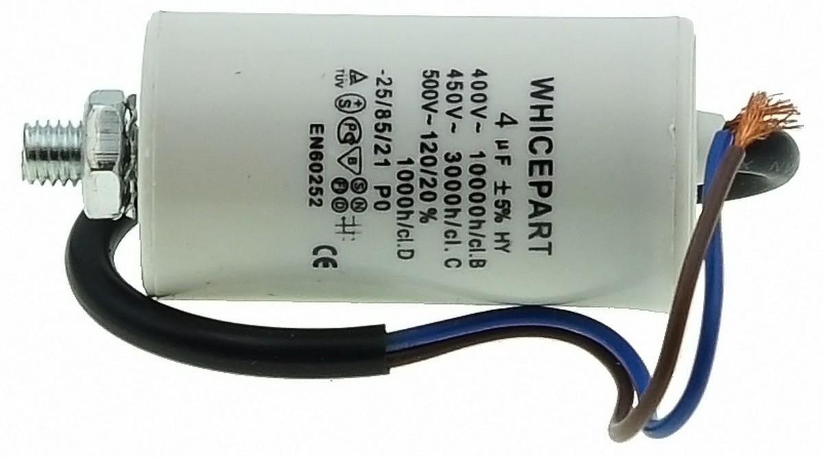 Конденсатор рабочий Whicepart 4 мкф 450V D35 H70 - фото 1 Конденсатор рабочий Whicepart 4 мкф 450V D35 H70 - фото 1