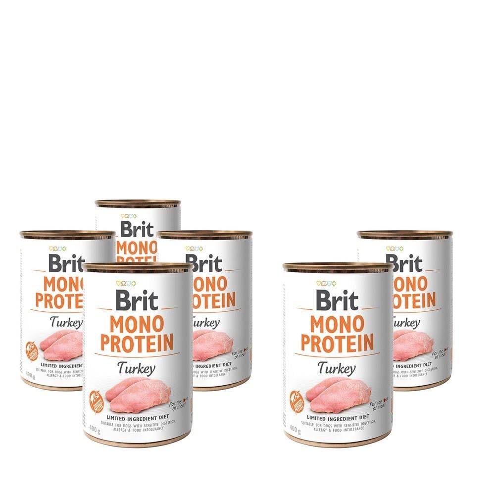 Корм влажный Brit Mono Protein Dog k с индейкой 6 шт. 400 г (2700000022405)