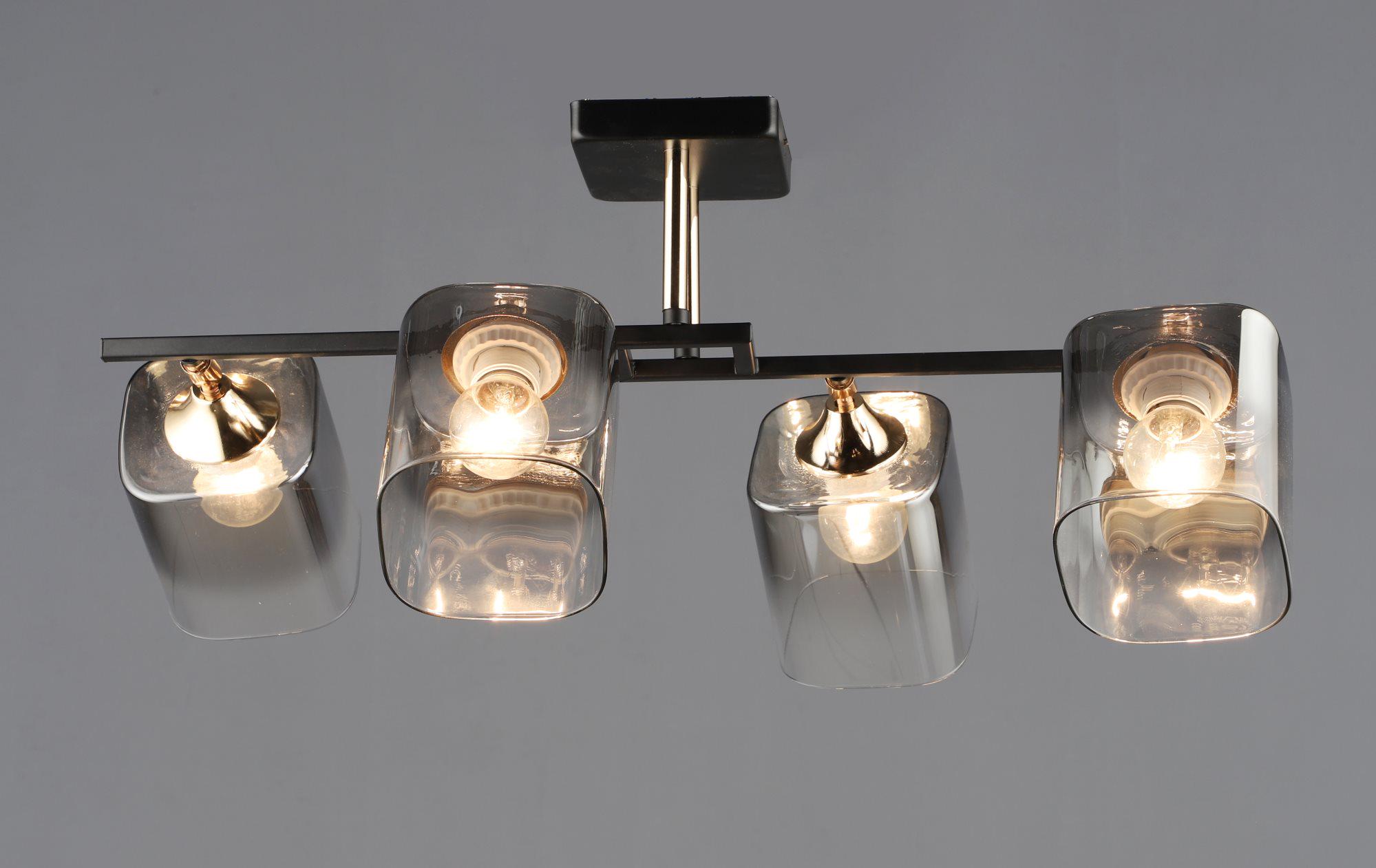 Люстра стельова Valeso B N6647/4 Чорний/Золотий