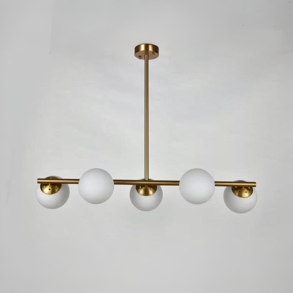 Люстра Sirius на пять стеклянных плафонов под лампу Е27 Медный (DX2109-5 Copper)