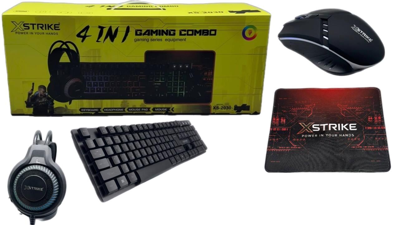 Комплект XSTRIKE 4в1 клавиатура/мышь/коврик/наушники (XS-2030)