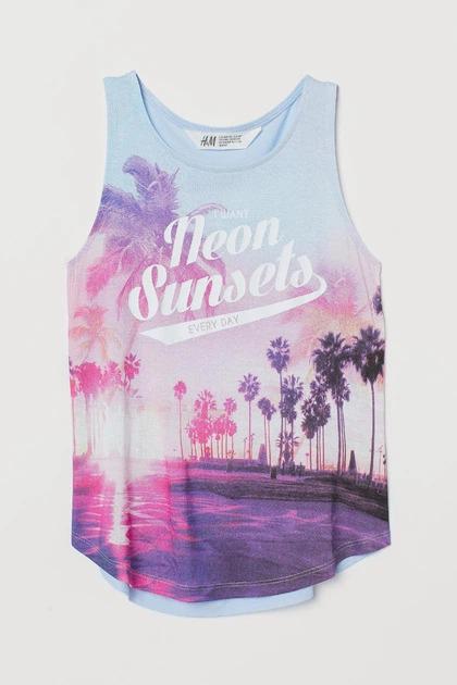 Майка H&M 858444 Пляж 158-164 см Голубой