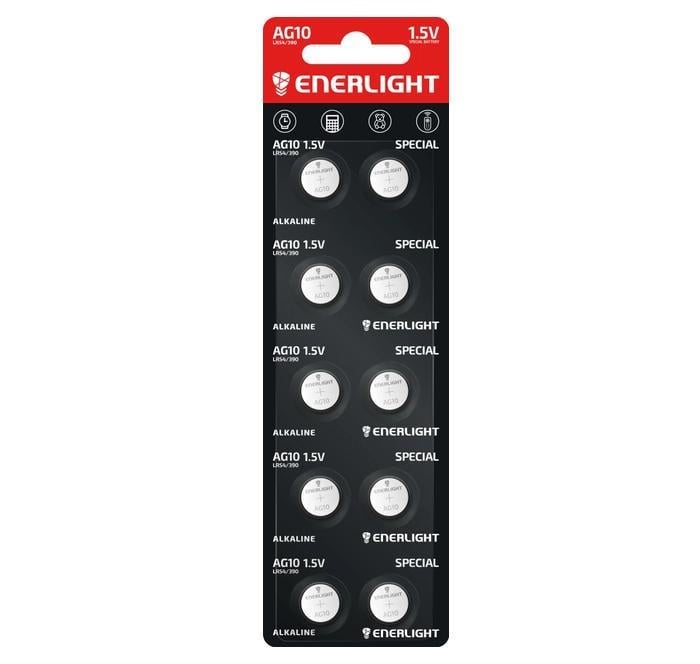 Батарейка алкалінова ENERLIGHT AG4 LR66 LR626/377 на блістері 10 шт. (3110593992)