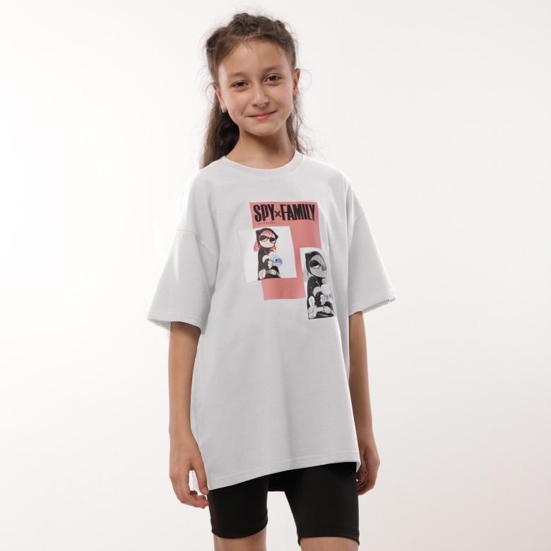 Футболка підліткова для дівчинки оверсайз Spyfamily Gbi Teens 146 см Білий (14078)