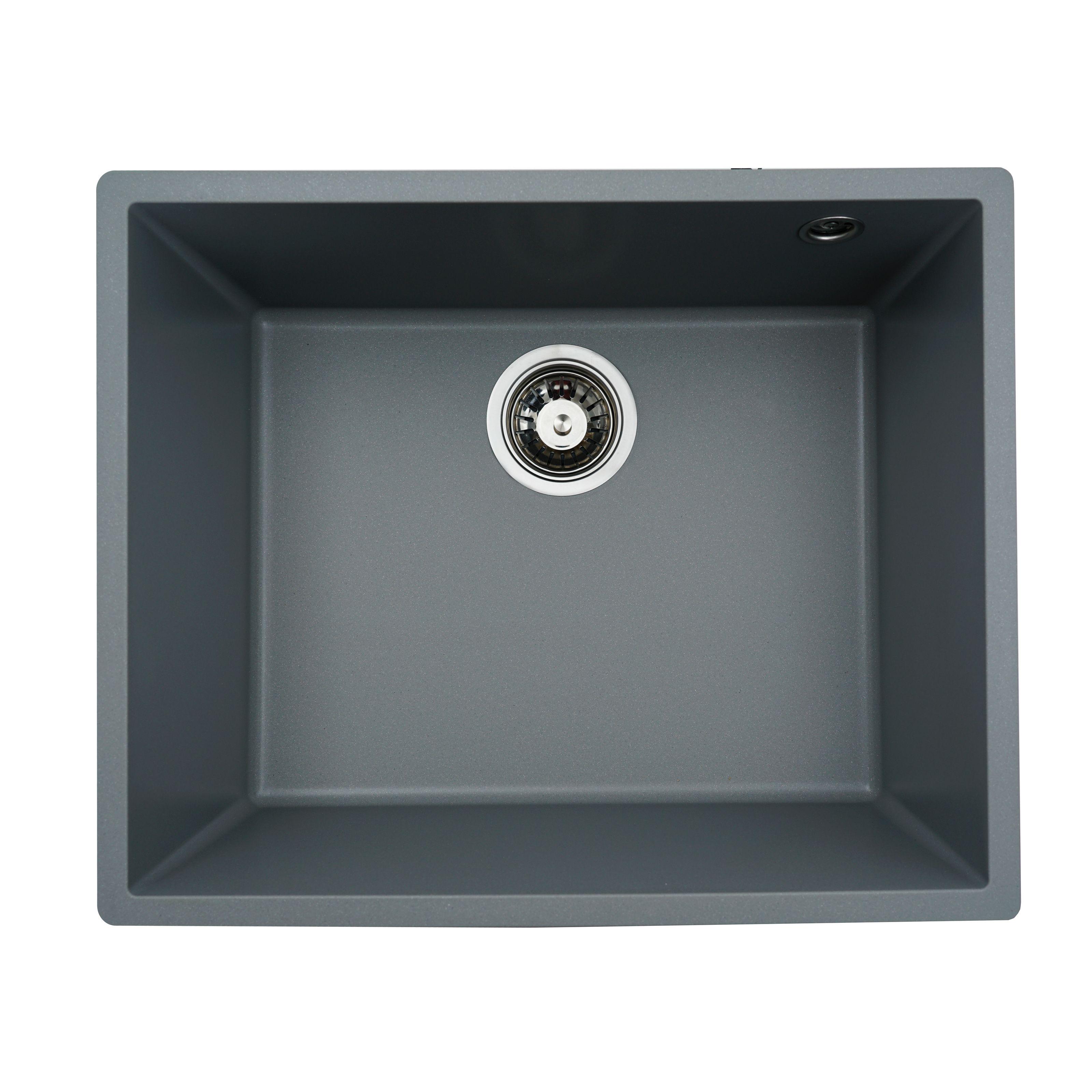 Мойка кухонная Platinum PLS-A30772 гранитная прямоугольная 540x440 мм Серый (152024)