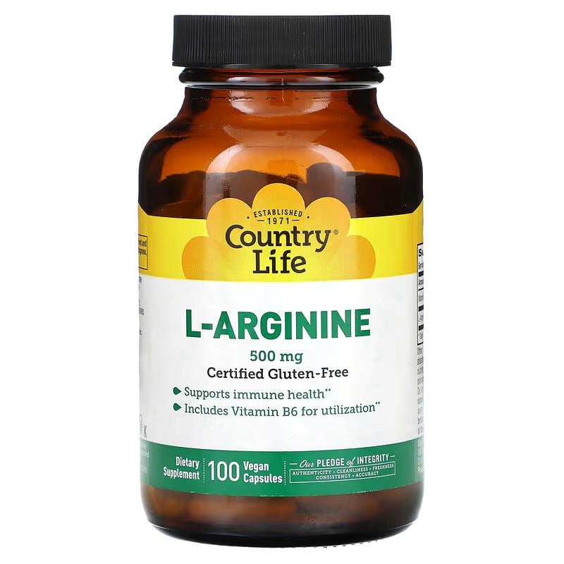 L‑Аргінін Country Life L-Arginine 100 вег. кап. 500 мг L‑Аргінін Country Life L-Arginine 100 вег. кап. 500 мг