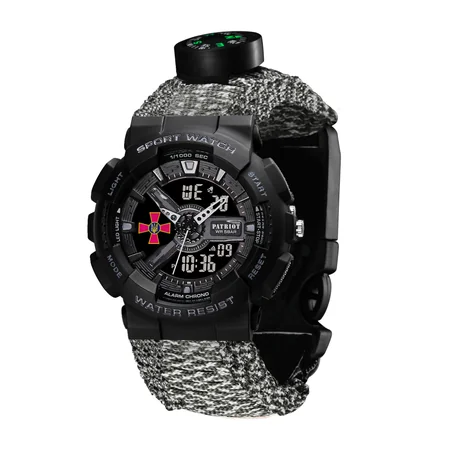 Наручные часы Patriot 005BKSU ВСУ Паракордовый ремешок ACU с коробкой Черный