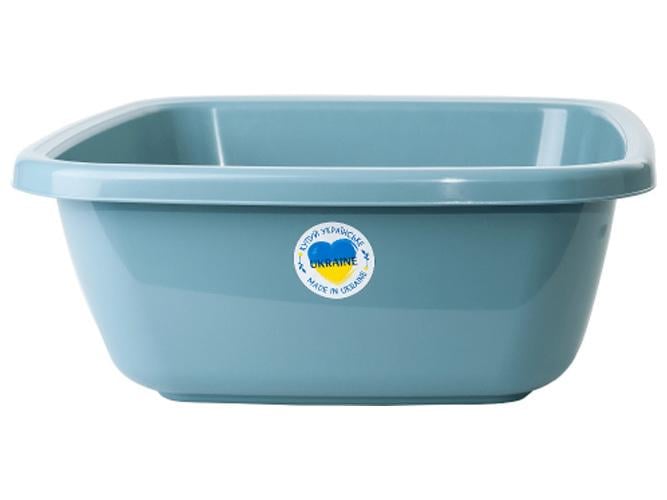 Таз квадратный 9,0 л 34х34х14 см Сизо-голубой (MAN-38749) Таз квадратный 9,0 л 34х34х14 см Сизо-голубой (MAN-38749)