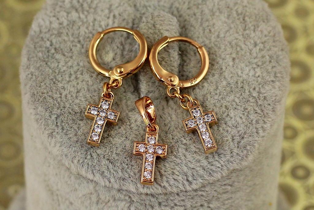 Набор Xuping Jewelry крестики 2,7 см Золотистый (2326969443)