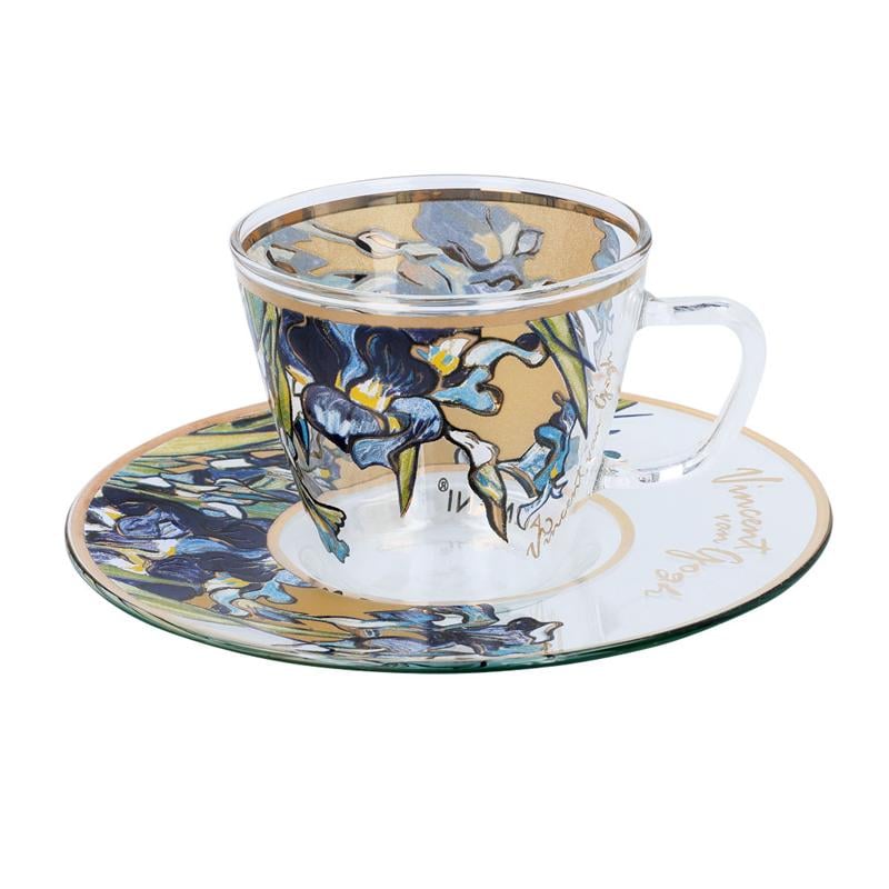 Чашка с блюдцем Carmani Ирисы h 6 см 80 мл (841-6305)