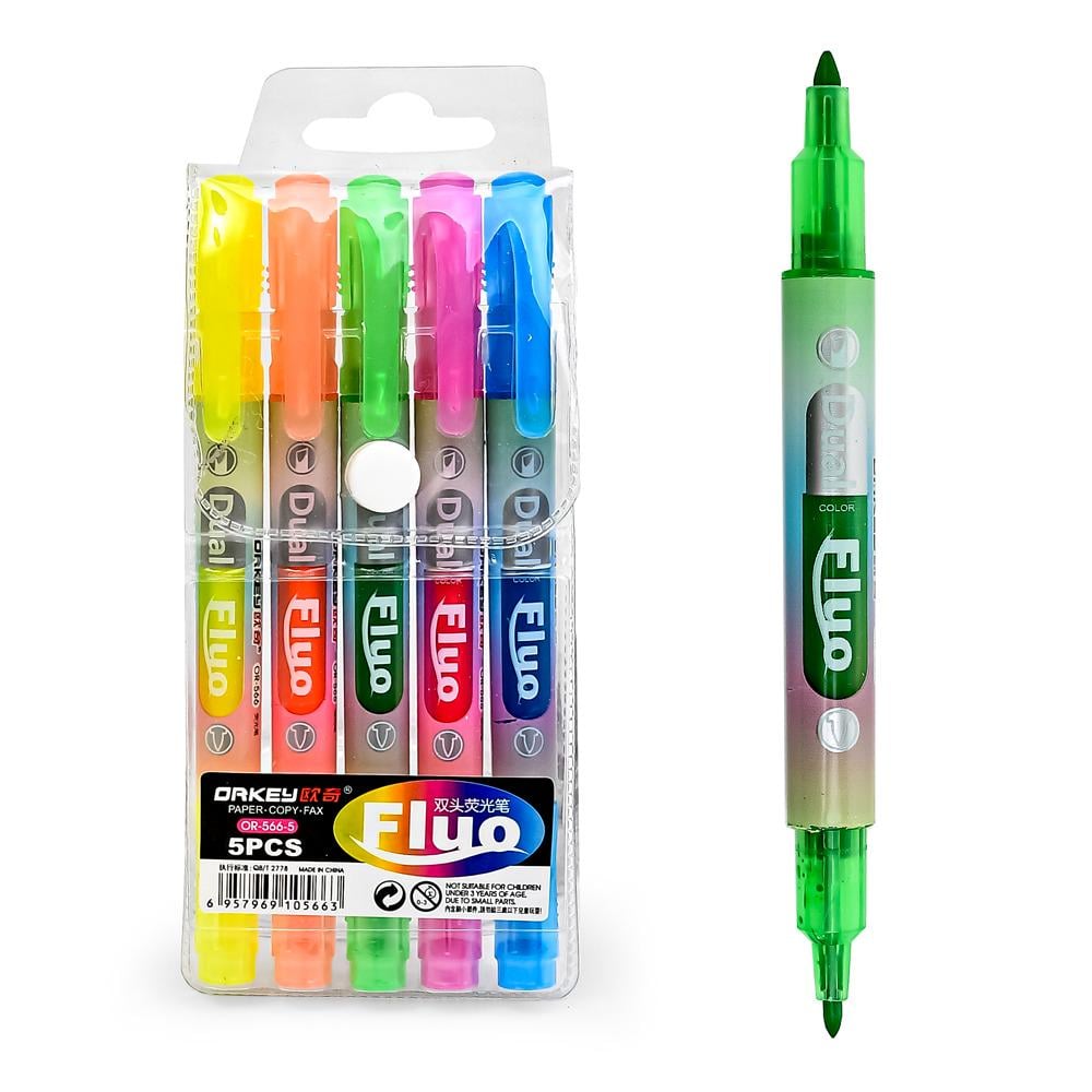 Маркеры текстоотделители двухсторонние WW00186 5 цветов