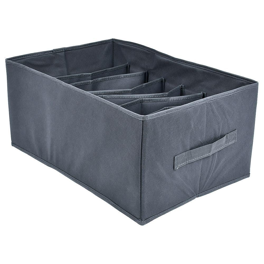 Коробка для одежды текстильная с ручками Stenson Grey 9 отделенная 35х25х16 см Серый (R33665-35-5)