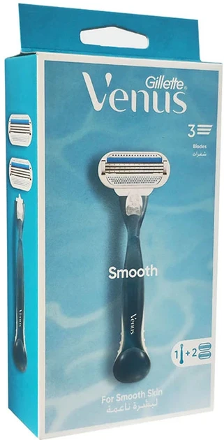Станок для бритья GILLETTE Venus Smooth Sensitive женский и 2 кассеты