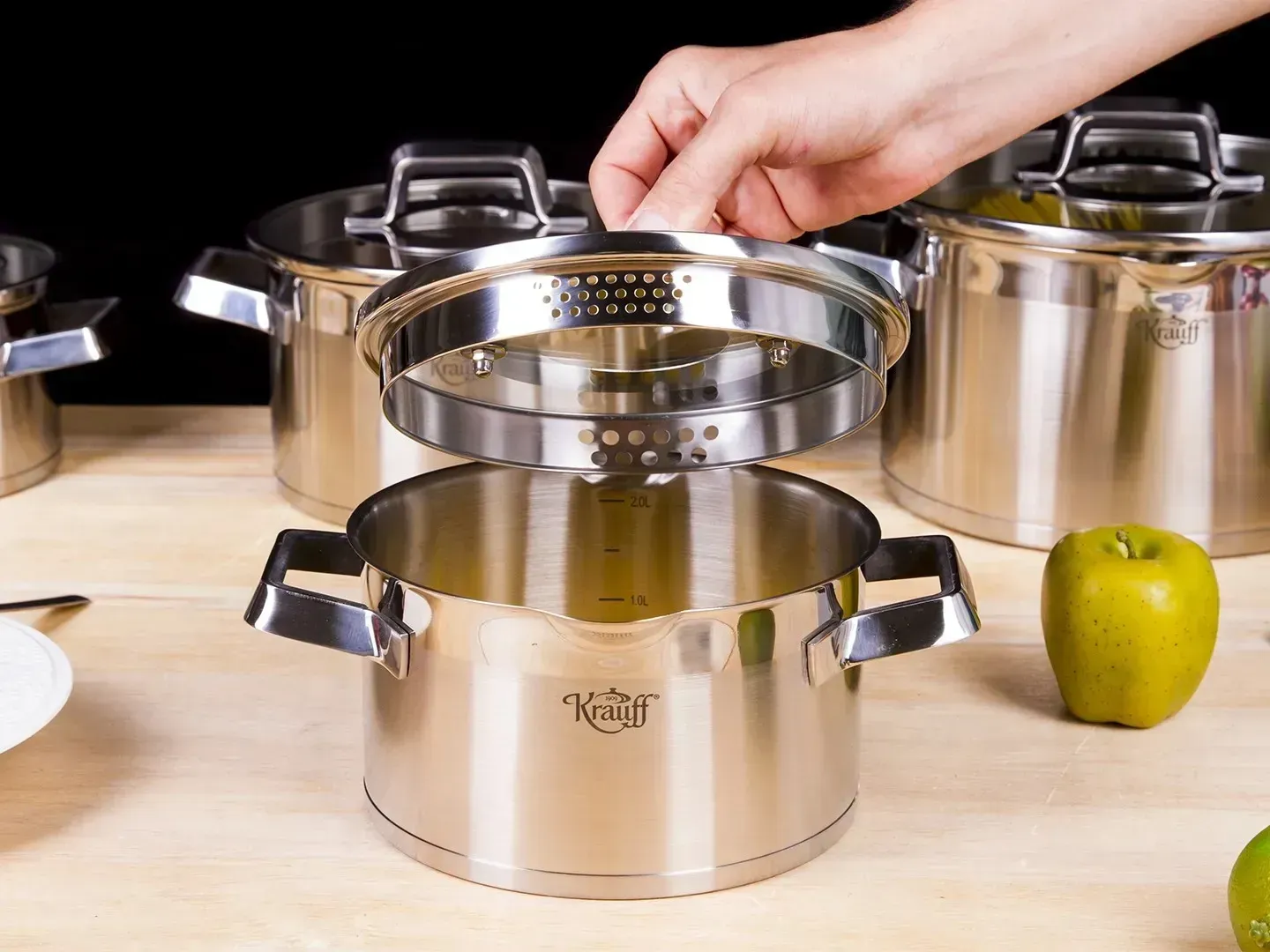 Набор кастрюль Krauff Moderne Schwarz со сковородой (55-333-411) - фото 9 Набор кастрюль Krauff Moderne Schwarz со сковородой (55-333-411) - фото 9