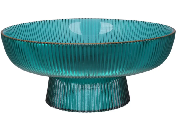 Блюдо для фруктов на ножке VIVA Edge Fume 20,5x9 см Зеленый (В100062)