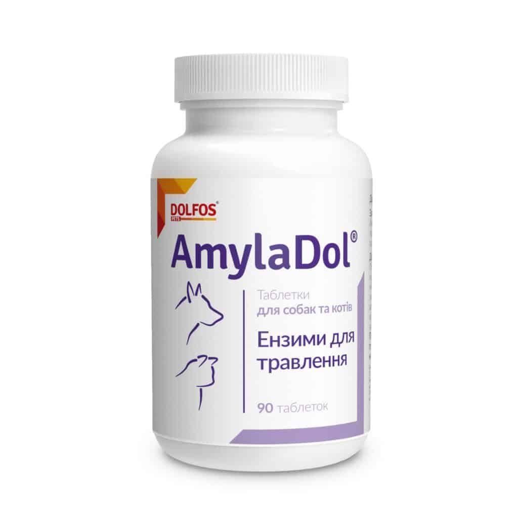 Добавка витаминно-минеральная Dolfos AmylaDol при заболеваниях поджелудочной железы для собак и кошек 90 табл. (34355519)