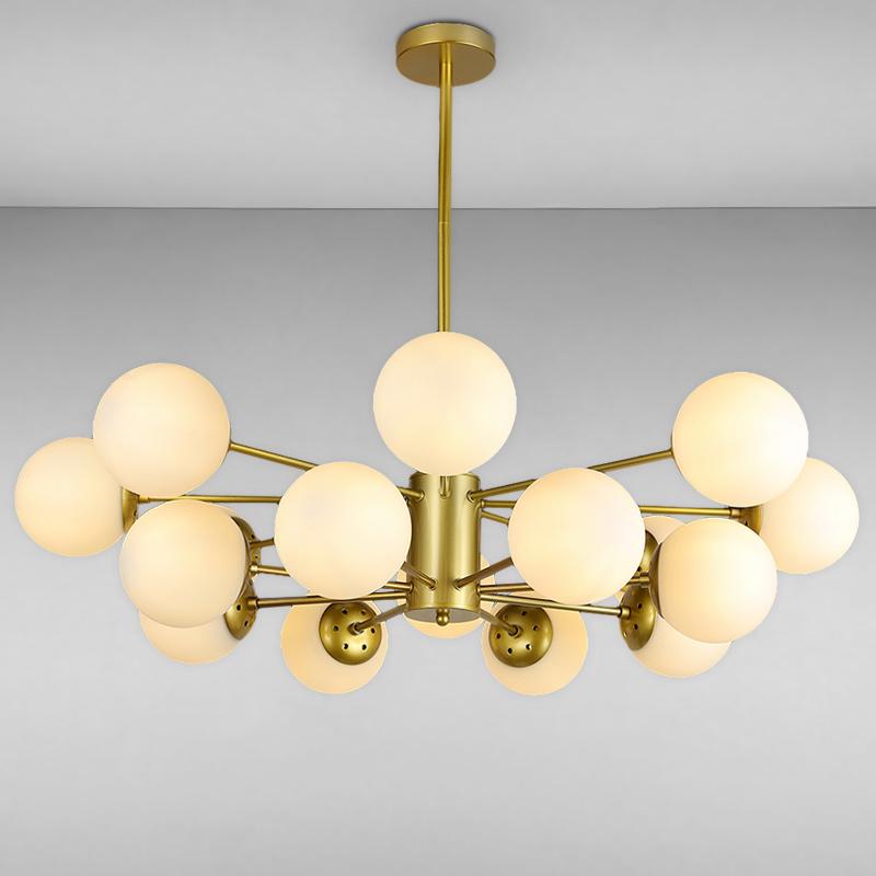 Люстра подвесная молекула Light House LS-14858-16 GD+WH на шестнадцать ламп Золото/Белый