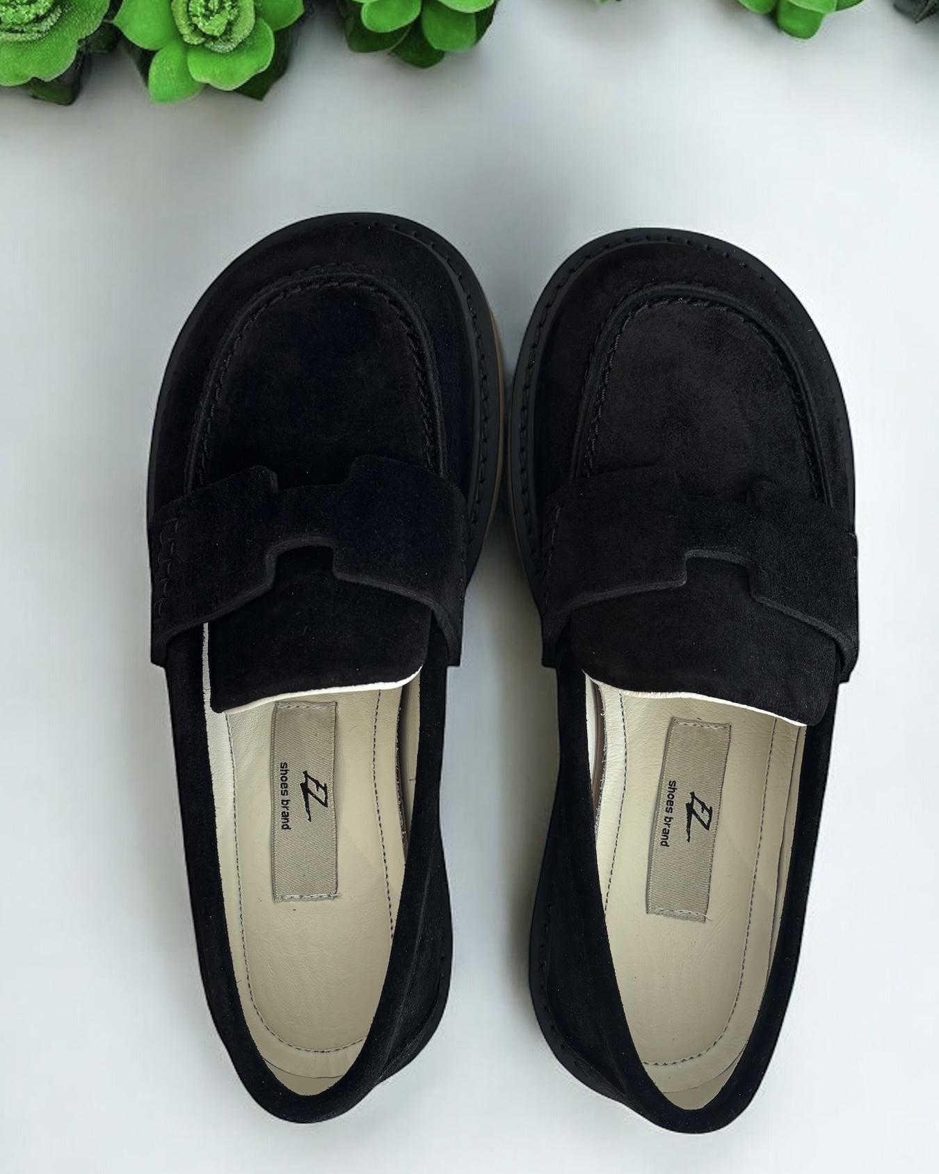 Лоферы анатомические женские натуральная замша MARANDI р. 38 Черный (AnLof-Z-38-black) - фото 2 Лоферы анатомические женские натуральная замша MARANDI р. 38 Черный (AnLof-Z-38-black) - фото 2