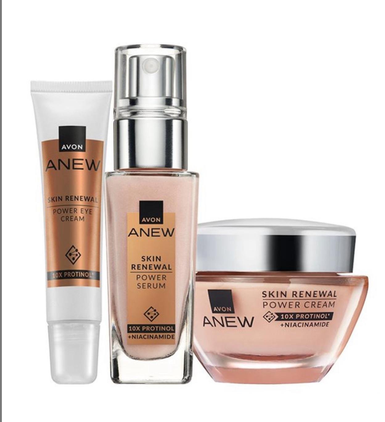 Набор кремов Avon Anew Skin Renewal Энергия Протинола 3в1 крем/сыворотка для лиц под глаза 50/30/15 мл (AV9805185)