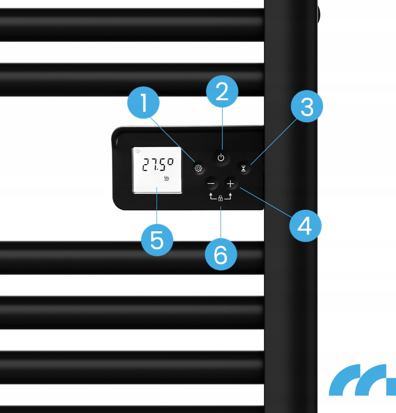 Сушарка для рушників електрична з термостатом Maltec 500 Вт Чорний - фото 8 Сушарка для рушників електрична з термостатом Maltec 500 Вт Чорний - фото 8