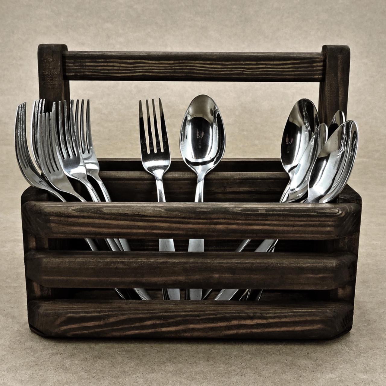 Подставка для столовых приборов из дерева Ойло Мокко (Псп-003310)