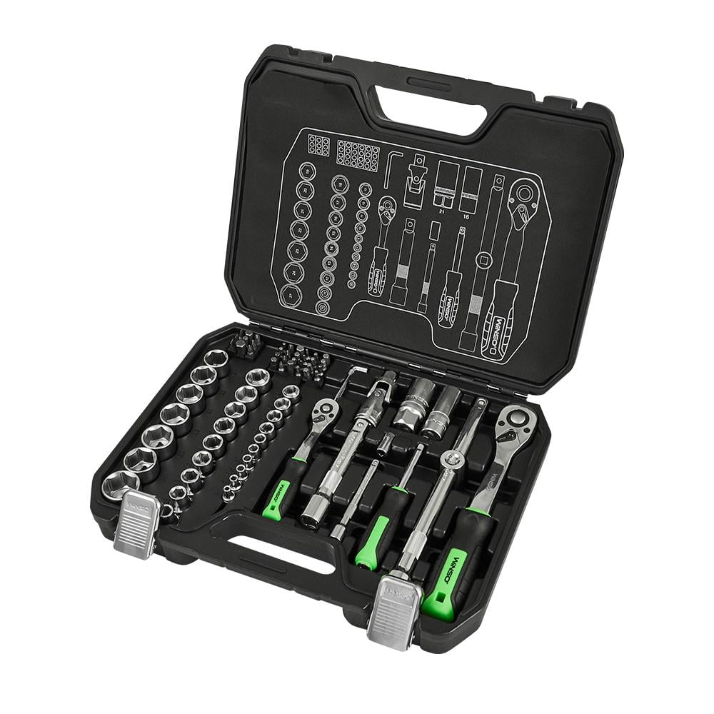 Набор профессиональных инструментов WINSO Pro 1/2" 1/4" 72 T CR-V 73 ед. в кейсе (924073)