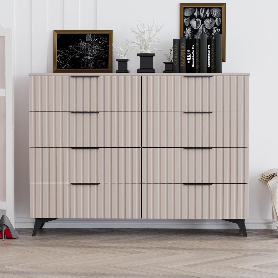 Комод DiPortes Саванна ЛОФТ К-407 МДФ 140/107/40 см Кашемір (01416)