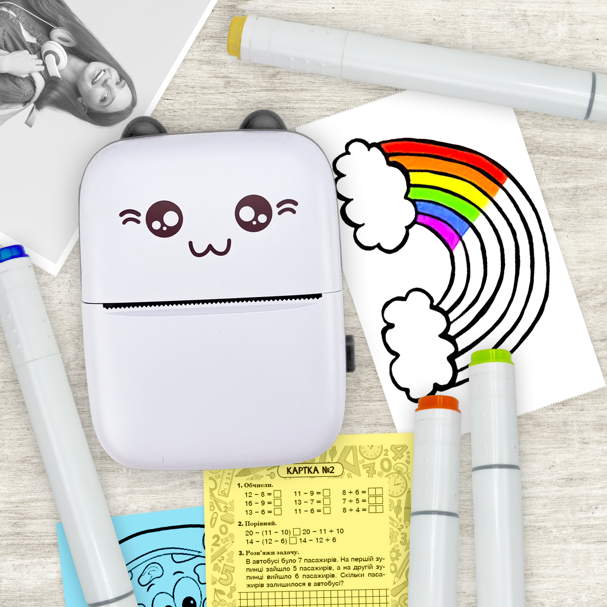 Принтер дитячий портативний Jetix Mini printer Black (JMP-3) - фото 3