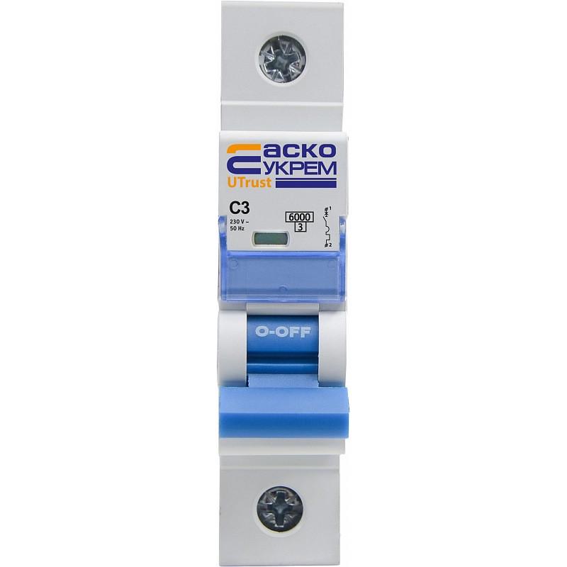 Автоматический выключатель модульный Аско-Укрем UTrust 1 полюс 3А тип C 6kА A0010210046 (50592)