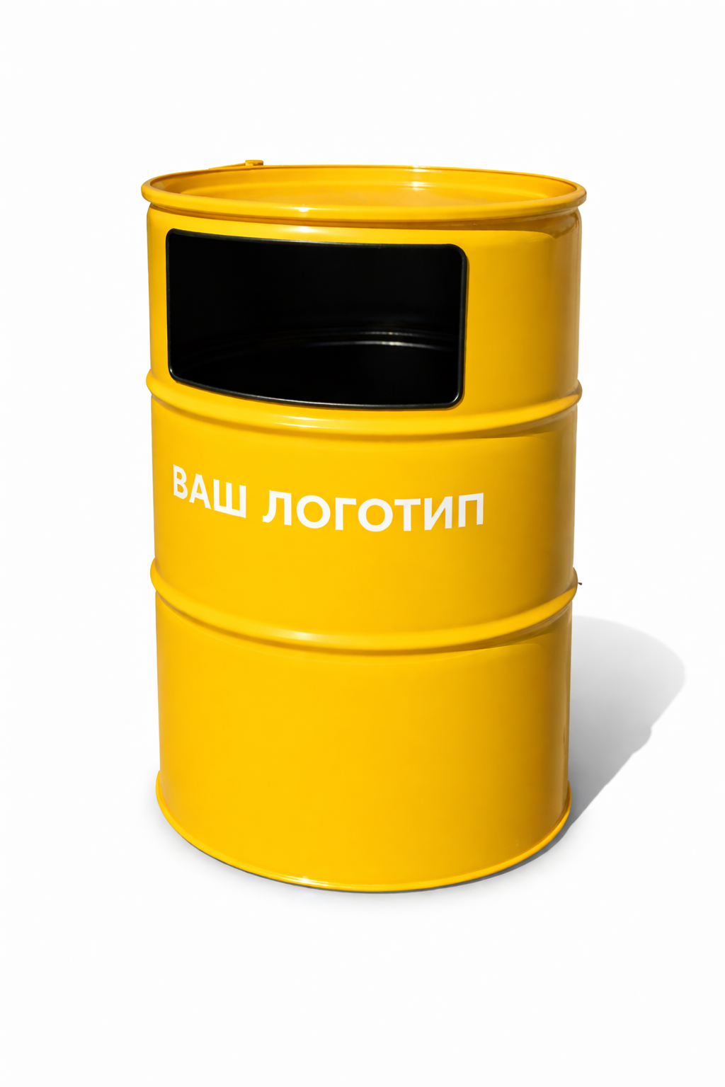 Урна-контейнер для сміття з металевої бочки з вашим логотипом 200 л Жовтий (32618727)