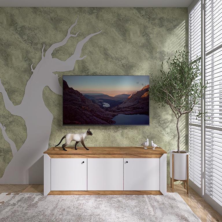 Тумба под телевизор Еверест Нордик-1500 Крафт Золотой/Белый (117379)