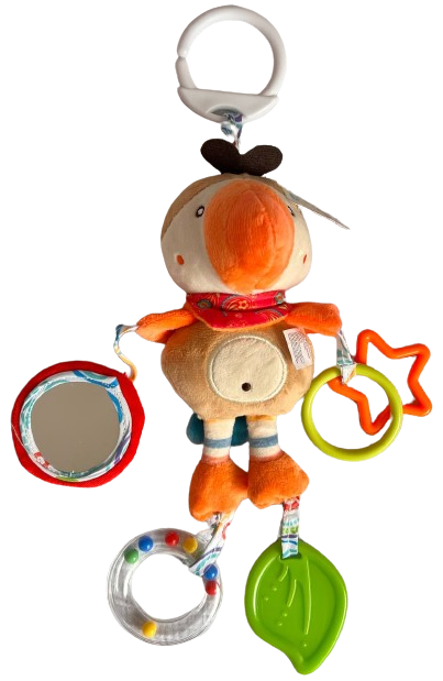 Погремушка Попугай с зеркальцем и грызунком (276) Погремушка Попугай с зеркальцем и грызунком (276)