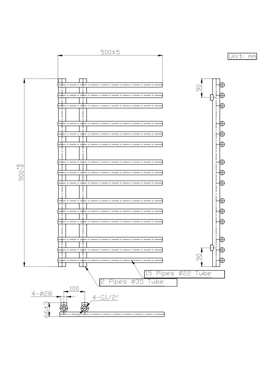 Полотенцесушитель электрический ARTTIDESIGN Agen П15 900/500 Хром - фото 2