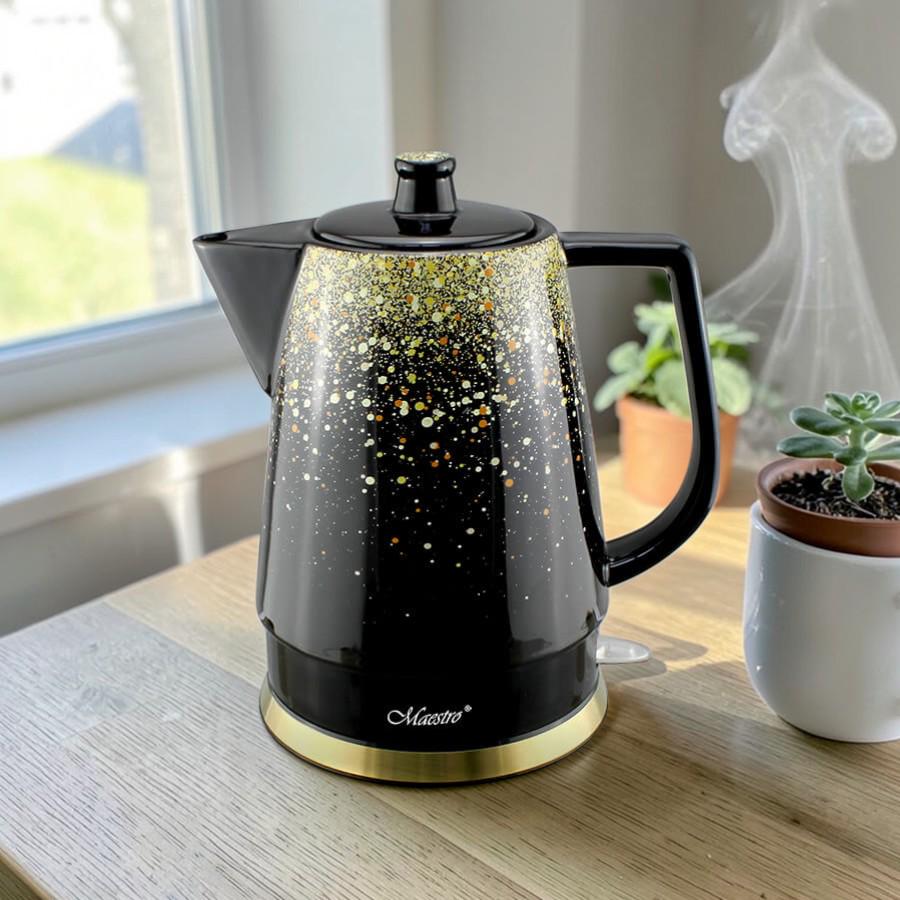 Электрочайник Maestro MR-074-GOLD керамический корпус 1,5 л 1500 Вт Черно-золотистый (32552179)
