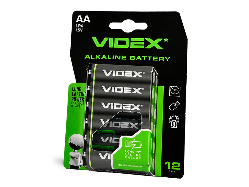 Батарейка щелочная Videx LR6/AA Blister 12 шт. (9266)