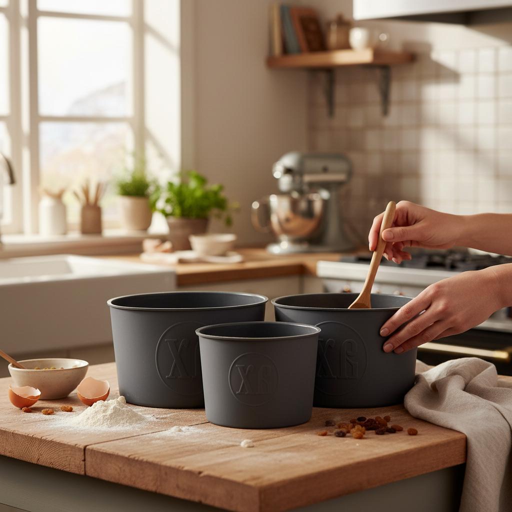 Набор форм для выпечки куличей TS Kitchen круглых силиконовых 3 шт. d 14.5/12/9,5 см Темно-серый (HP-35-558GB) - фото 5