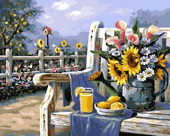 Картина за номерами Brushme Ранок у садочку (GX4660) Картина за номерами Brushme Ранок у садочку (GX4660)