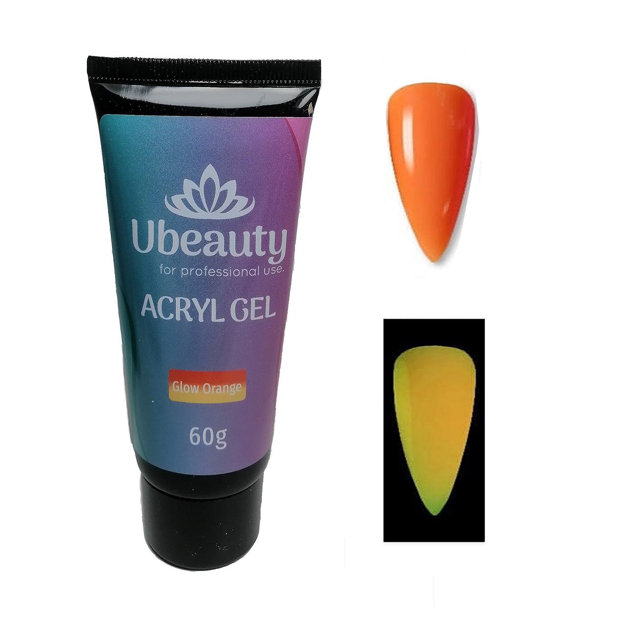 Акрилгель Ubeauty светящийся в темноте 60 мл Оранжевый (6797) - фото 2