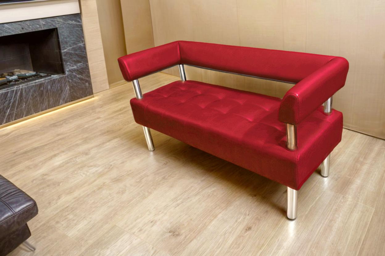 Диван офісний Tobi Sho Комфорт зі спинкою та підлокітниками 1000x530x750 мм шкірозамінник Червоний (2210) - фото 3 Диван офісний Tobi Sho Комфорт зі спинкою та підлокітниками 1000x530x750 мм шкірозамінник Червоний (2210) - фото 3