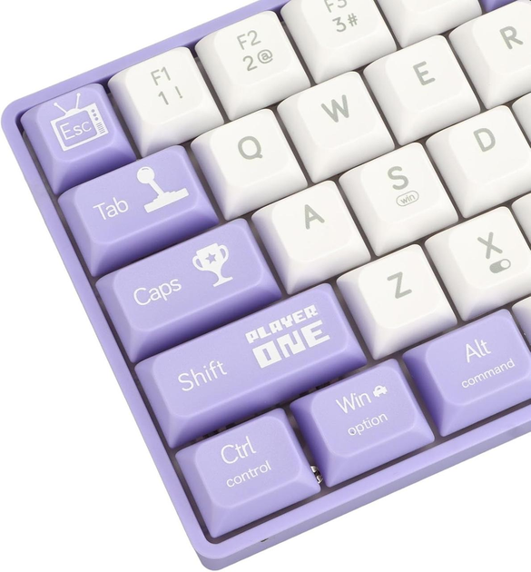 Клавіатура ігрова Ajazz AK680 дротова механічна із RGB підсвічуванням Red Switch Purple/White - фото 4