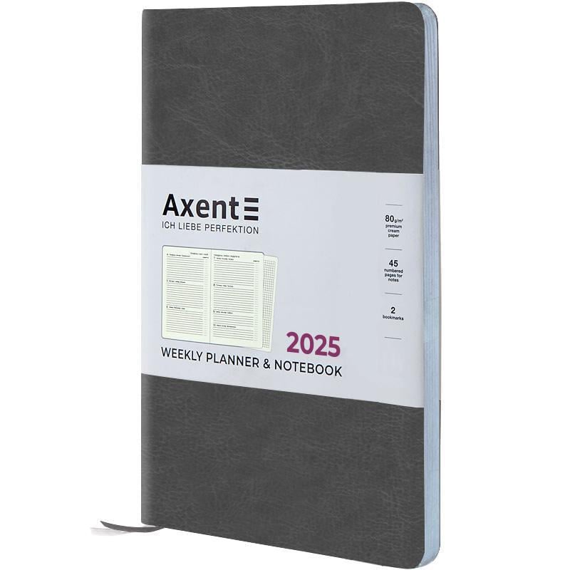 Еженедельник датированный 2025 Axent Partner City Soft 125x195 мм 192 стр. Серый (8521-25-06-A)