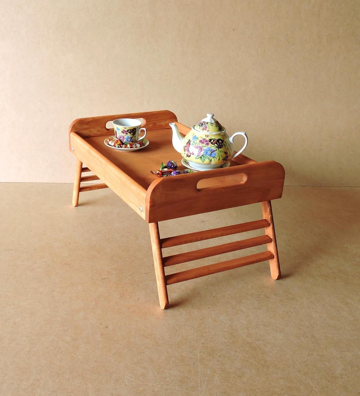 Столик-поднос для завтрака из дерева Вермонт Шафран (СТП-000706)