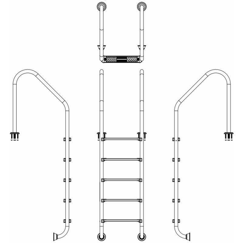 Сходи для басейну Emaux Standard SLF515-SR 5 ступенів - фото 2