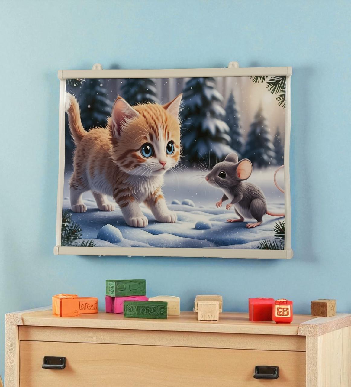 Инфракрасный обогреватель-картина Котик настенный пленочный 240 Вт (wkr-10030)