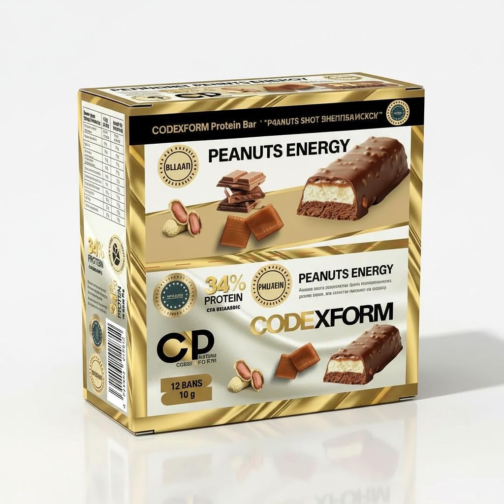 Батончик протеиновый CODExFORM Peanuts Energy без сахара 34% белка 12 шт. (2934805022) Батончик протеиновый CODExFORM Peanuts Energy без сахара 34% белка 12 шт. (2934805022)