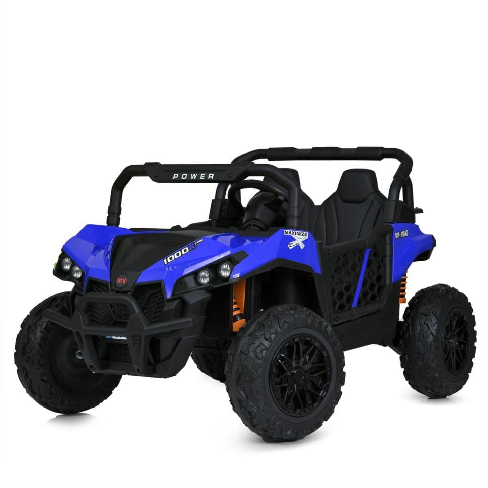 Детский электромобиль Bambi Джип до 40 кг с пультом двухместный Темно-синий (DE-169-E-426)