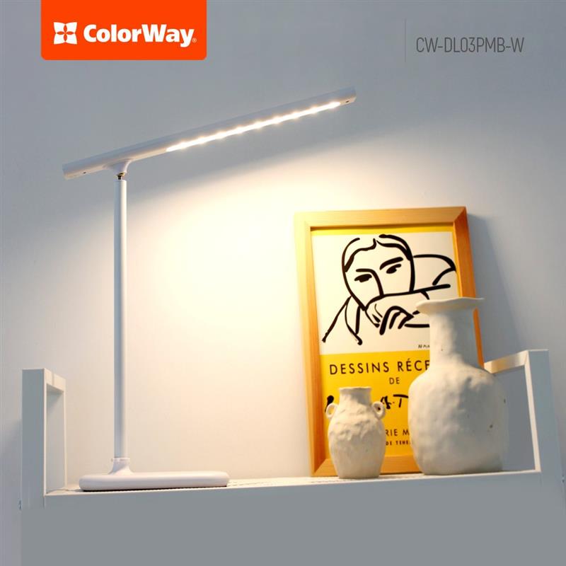 Лампа настольная LED ColorWay CW-DL03PMB-W White (210731) - фото 5