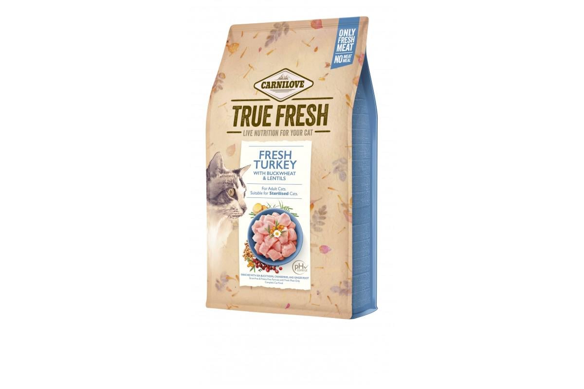 Корм для взрослых стерилизованных кошек Carnilove Cat True Fresh Turkey with Buckwheat & Lentils с индейкой/гречкой и чечевицей 340 г (16707) - фото 1