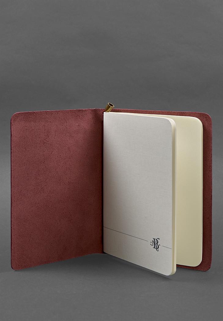 Блокнот шкіряний Софт-бук 8.0 на гумці краст Бордовий (A-028076) - фото 4 Блокнот шкіряний Софт-бук 8.0 на гумці краст Бордовий (A-028076) - фото 4