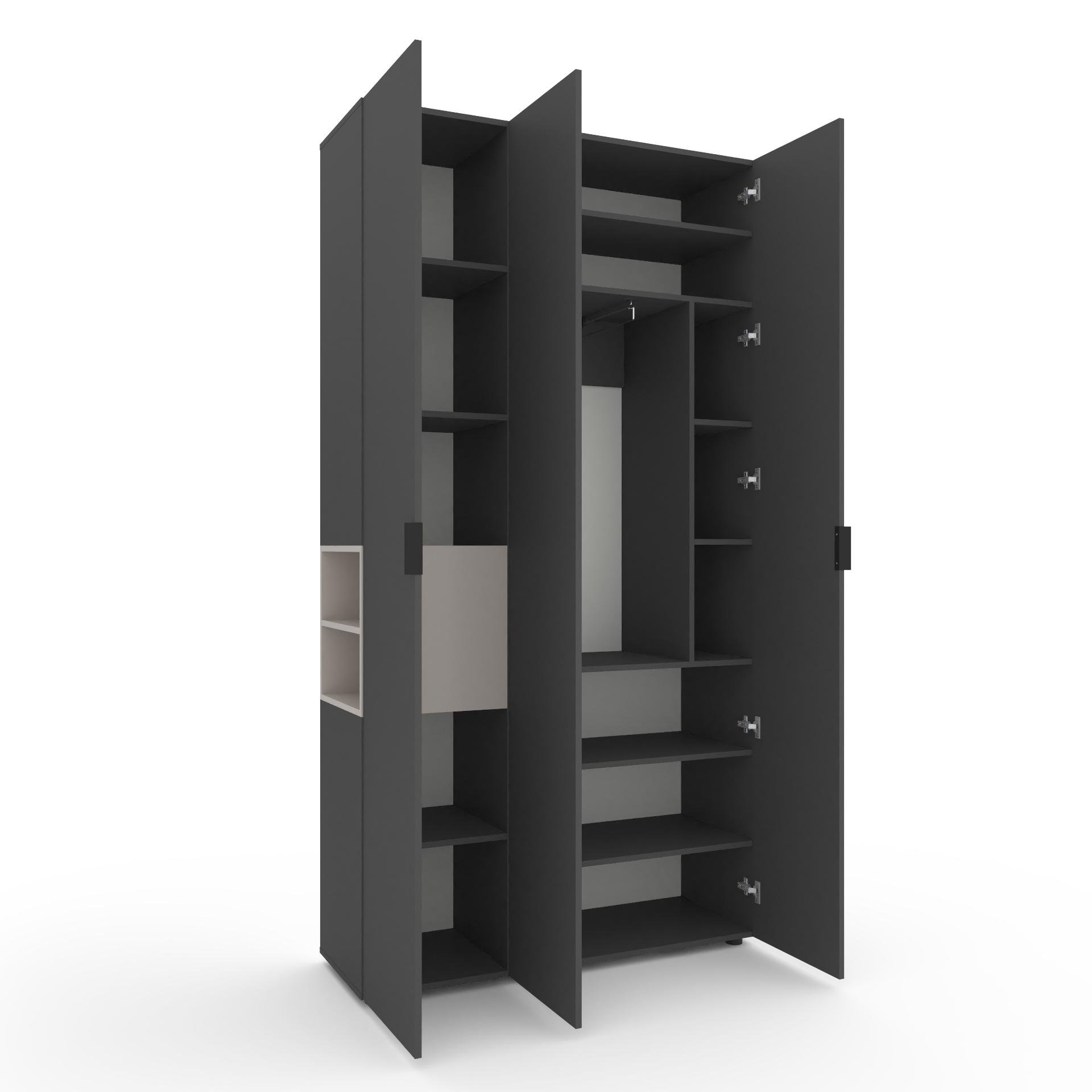 Шафа Metkas Home A015L ЛДСП 1200x420x2300 мм Антрацитовий/Кашемір - фото 2 Шафа Metkas Home A015L ЛДСП 1200x420x2300 мм Антрацитовий/Кашемір - фото 2